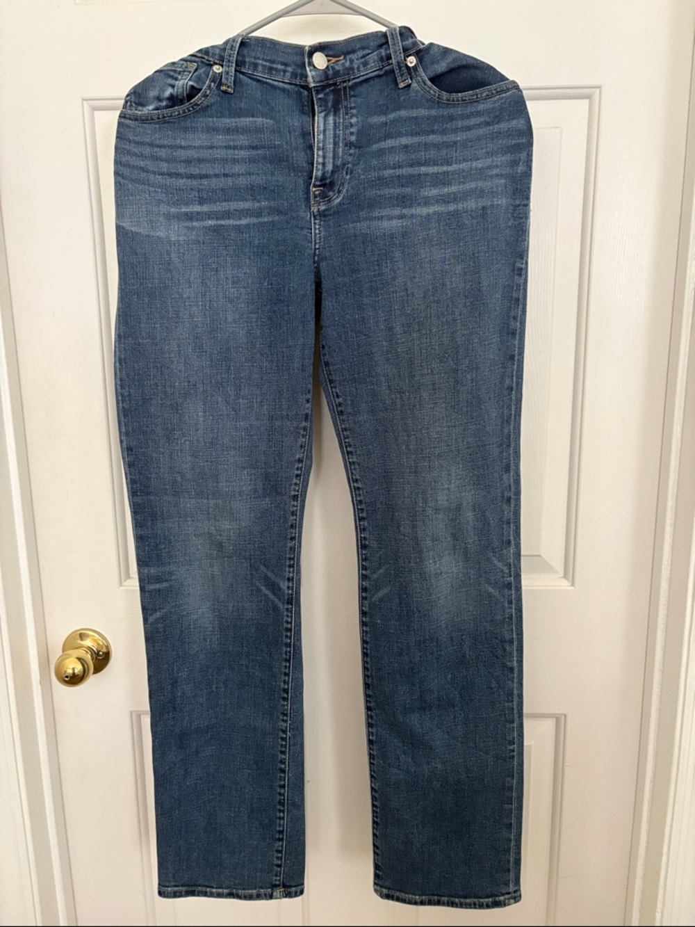 Lucky Brand Blue Jeans with Tan Stitching